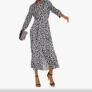 Beautiful black and white Inc midi dress, worn once